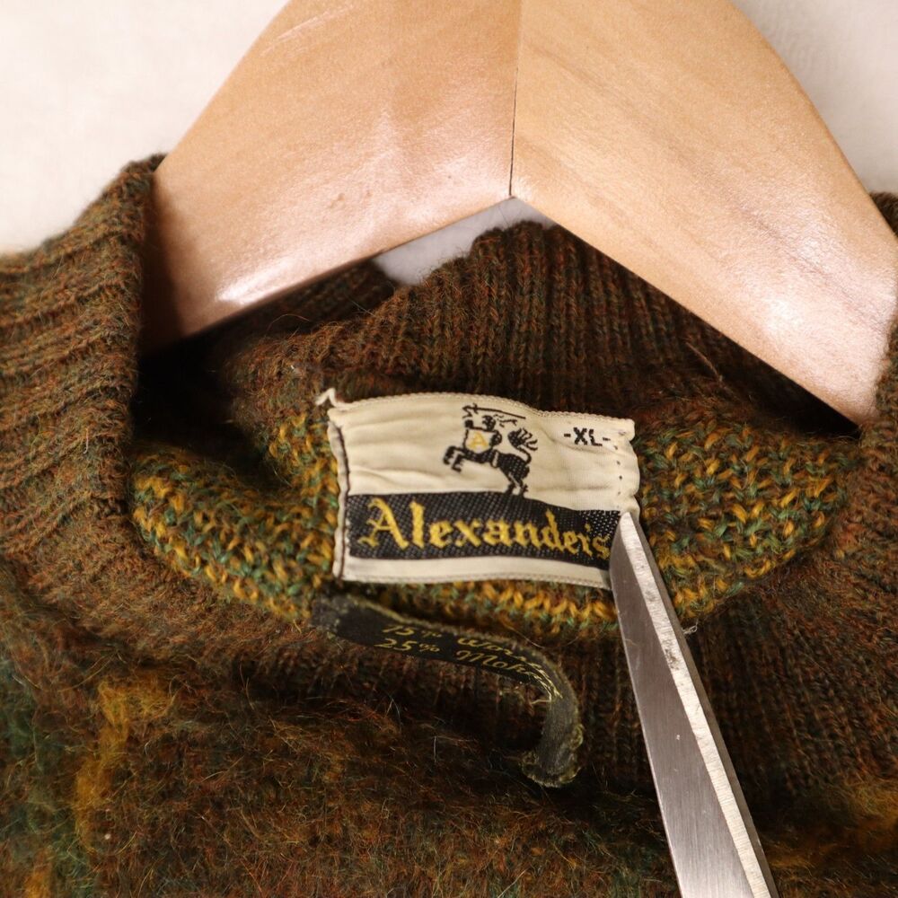 Vintage Alexander's Worsted Wool/Mohair Blend Sweater Women's XL Brown Pullover - Picture 4 of 10